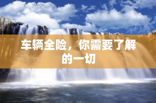 车辆全险，你需要了解的一切