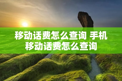 移动话费怎么查询 手机移动话费怎么查询