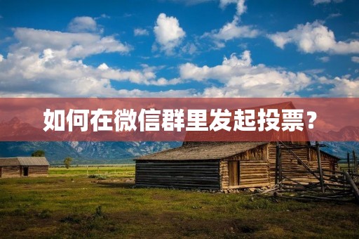 如何在微信群里发起投票？