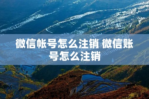 微信帐号怎么注销 微信账号怎么注销