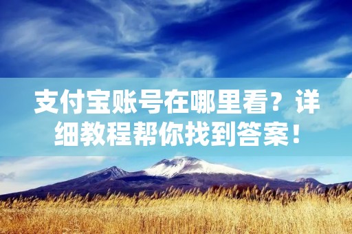 支付宝账号在哪里看?详细教程帮你找到答案! 支付宝账号在哪里看?详细教程帮你找到答案!