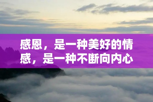 感恩，是一种美好的情感，是一种不断向内心深处渗透的力量。今天，我想借此机会，发一段感恩的说说，为那些陪伴我成长的人和事献上最真挚的感激之情。