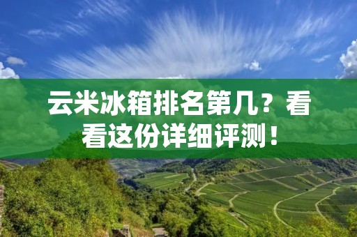 云米冰箱排名第几？看看这份详细评测！