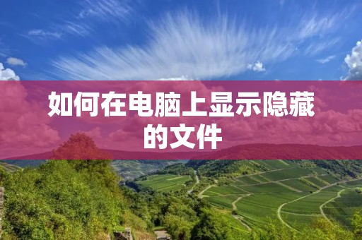 如何在电脑上显示隐藏的文件 如何在电脑上显示隐藏的文件