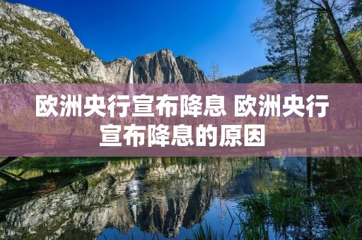 欧洲央行宣布降息 欧洲央行宣布降息的原因 欧洲央行宣布降息 欧洲央行宣布降息的原因