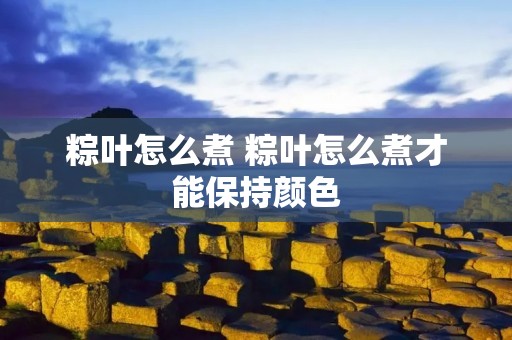 粽叶怎么煮 粽叶怎么煮才能保持颜色