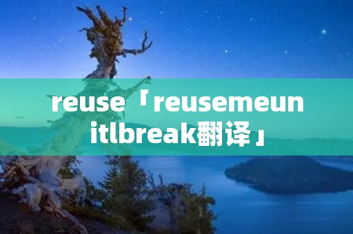reuse「reusemeunitlbreak翻译」 reuse「reusemeunitlbreak翻译」