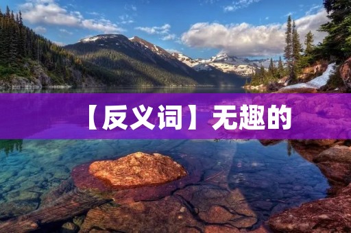 【反义词】无趣的