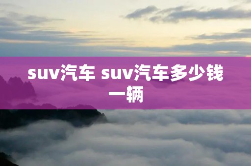 suv汽车 suv汽车多少钱一辆