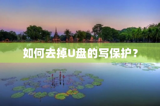 如何去掉U盘的写保护？