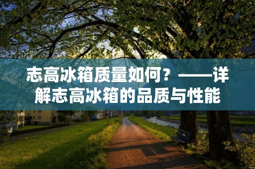 志高冰箱质量如何？——详解志高冰箱的品质与性能