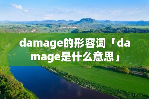 damage的形容词「damage是什么意思」