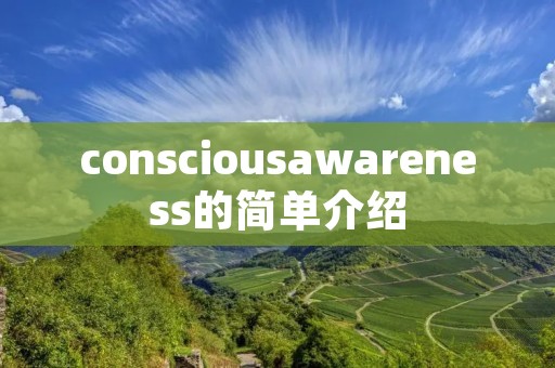 consciousawareness的简单介绍 consciousawareness的简单介绍