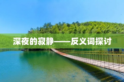 深夜的寂静——反义词探讨