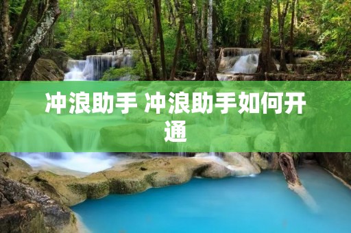冲浪助手 冲浪助手如何开通