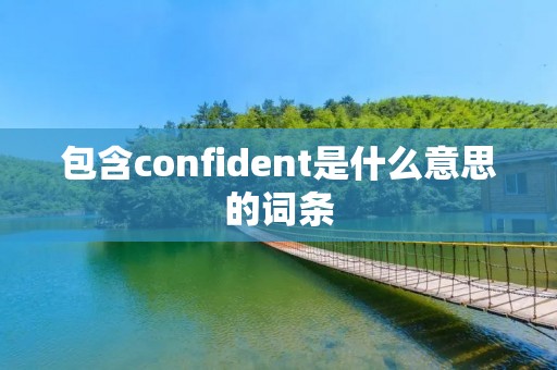 包含confident是什么意思的词条