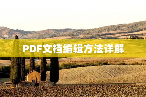 PDF文档编辑方法详解 PDF文档编辑方法详解