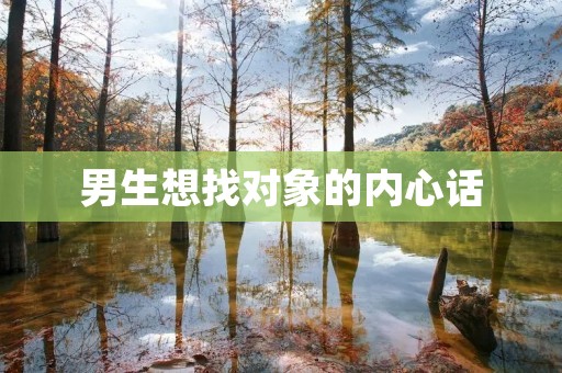 男生想找对象的内心话