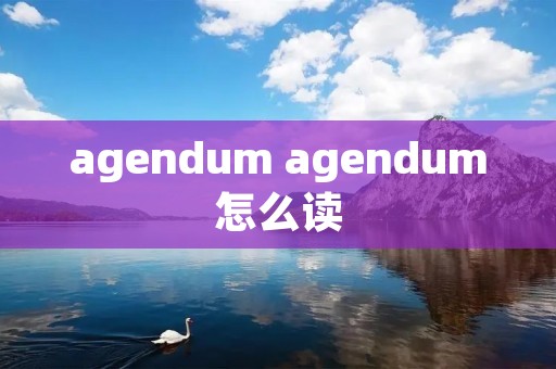 agendum agendum怎么读