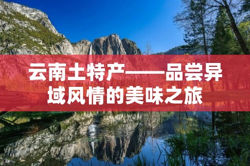 云南土特产——品尝异域风情的美味之旅