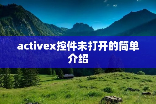 activex控件未打开的简单介绍 activex控件未打开的简单介绍