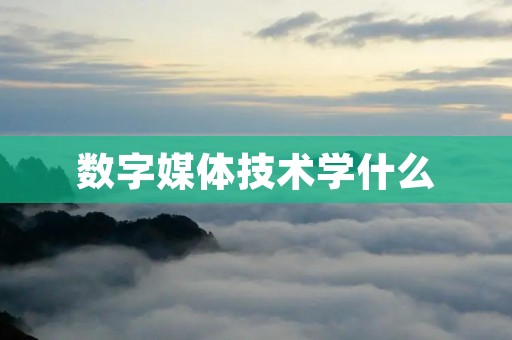 数字媒体技术学什么