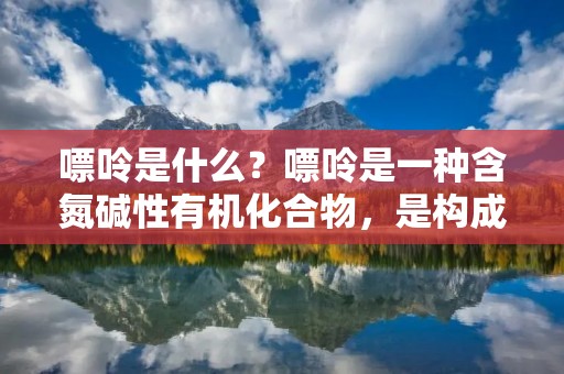 嘌呤是什么？嘌呤是一种含氮碱性有机化合物，是构成核酸和核酸的碱基的一种。嘌呤分子的结构包含两个环状结构，其中一个是嘧啶环，另一个是嘌呤环。嘌呤还是一种重要的生物分子，它在细胞代谢中起着重要的作用。