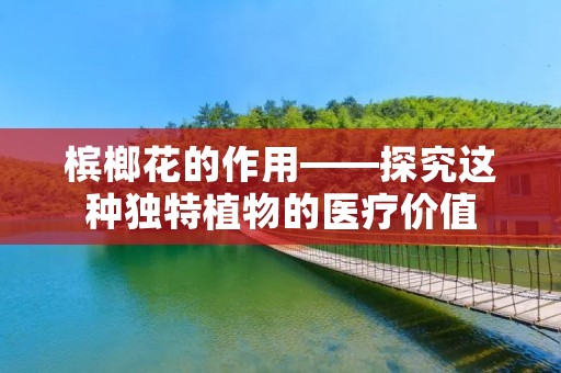 槟榔花的作用——探究这种独特植物的医疗价值