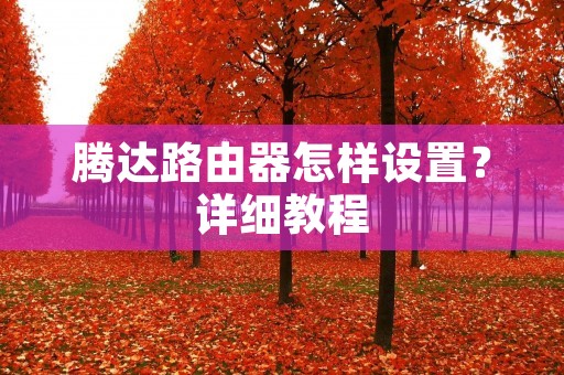 腾达路由器怎样设置?详细教程 腾达路由器怎样设置?详细教程