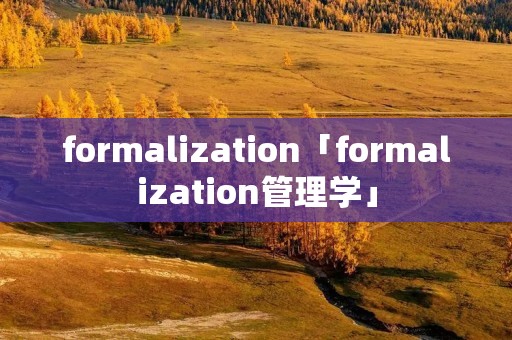 formalization「formalization管理学」 formalization「formalization管理学」