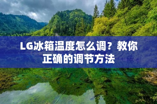 LG冰箱温度怎么调？教你正确的调节方法