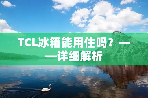 TCL冰箱能用住吗?——详细解析 TCL冰箱能用住吗?——详细解析