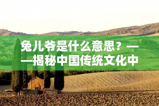 兔儿爷是什么意思?——揭秘中国传统文化中的神话人物