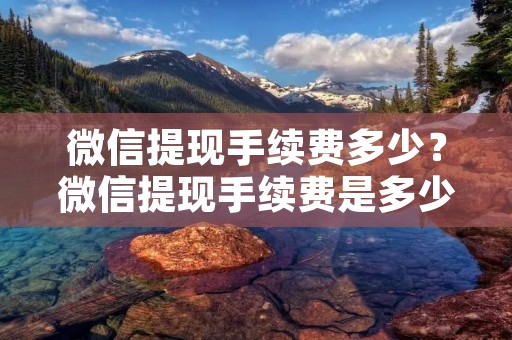 微信提现手续费多少？微信提现手续费是多少？这是许多人在使用微信提现功能时所关心的问题。微信作为国内最流行的社交软件之一，其提现功能已经成为人们常用的支付方式之一。然而，在使用微信提现功能时，许多人都会发现需要支付一定的手续费。那么，微信提现手续费到底是多少呢？
