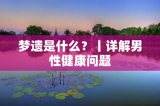 梦遗是什么？丨详解男性健康问题