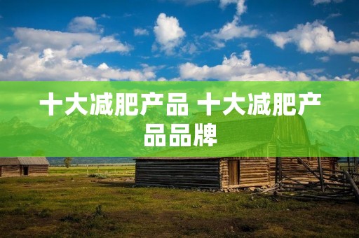 十大减肥产品 十大减肥产品品牌