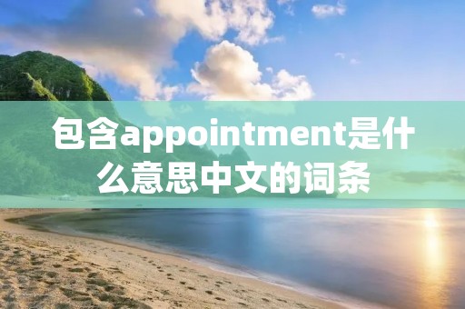 包含appointment是什么意思中文的词条 包含appointment是什么意思中文的词条