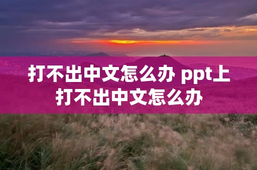 打不出中文怎么办 ppt上打不出中文怎么办