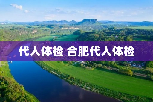 代人体检 合肥代人体检
