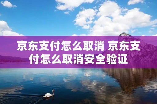 京东支付怎么取消 京东支付怎么取消安全验证