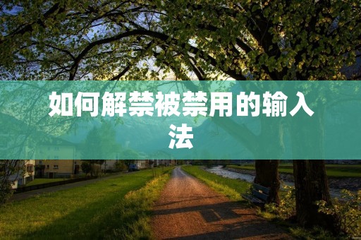 如何解禁被禁用的输入法 如何解禁被禁用的输入法