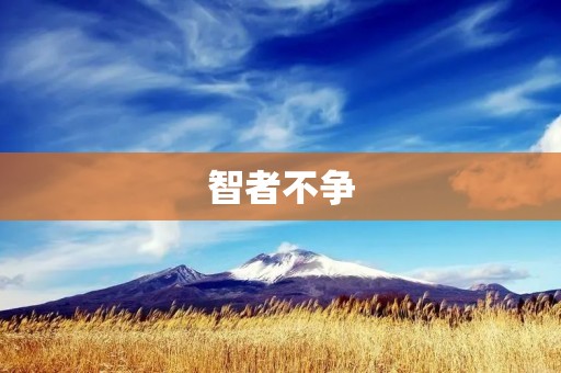 智者不争：探析智者的处事哲学