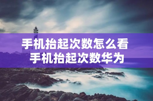 手机抬起次数怎么看 手机抬起次数华为