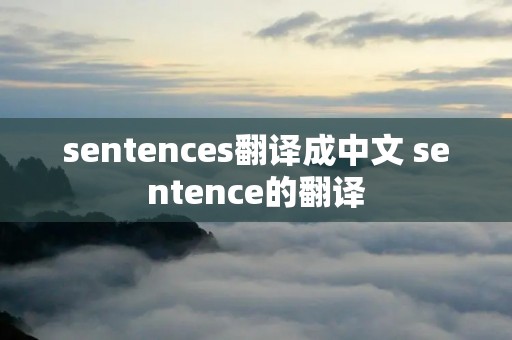 sentences翻译成中文 sentence的翻译