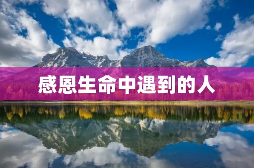 感恩生命中遇到的人
