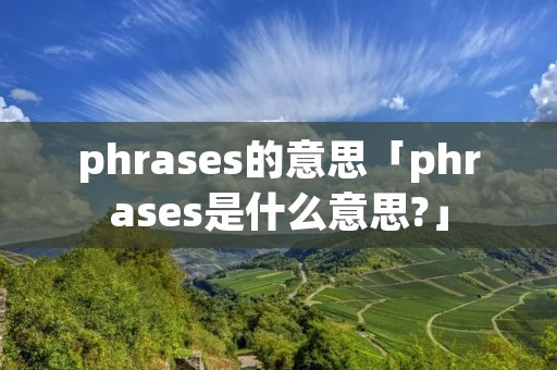 phrases的意思「phrases是什么意思?」