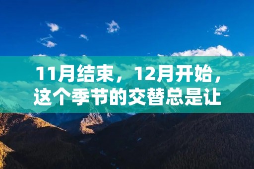11月结束,12月开始,这个季节的交替总是让我不禁感叹时间的飞逝。11月对于我来说是一个特别的月份,因为这个月我庆祝了自己的生日,同时也经历了一些人生中的转折点。回顾这个月,有太多的感慨和思考。