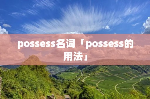 possess名词「possess的用法」