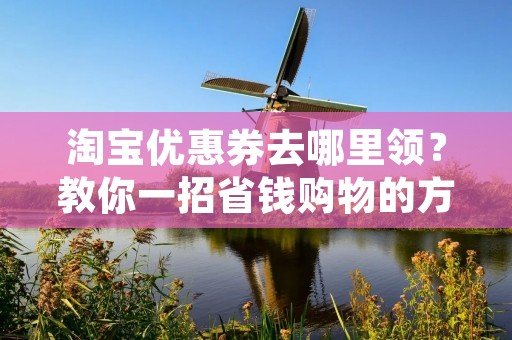 淘宝优惠券去哪里领?教你一招省钱购物的方法! 淘宝优惠券去哪里领?教你一招省钱购物的方法!