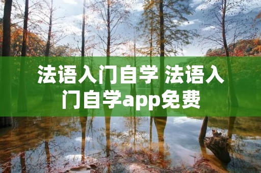 法语入门自学 法语入门自学app免费